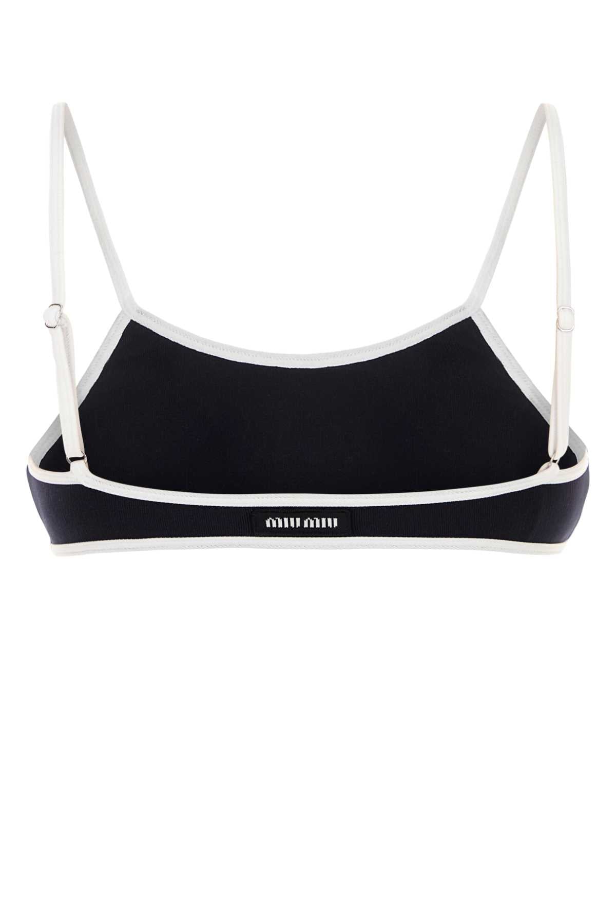 MIU MIU Mini Stretch Nylon Bikini Top
