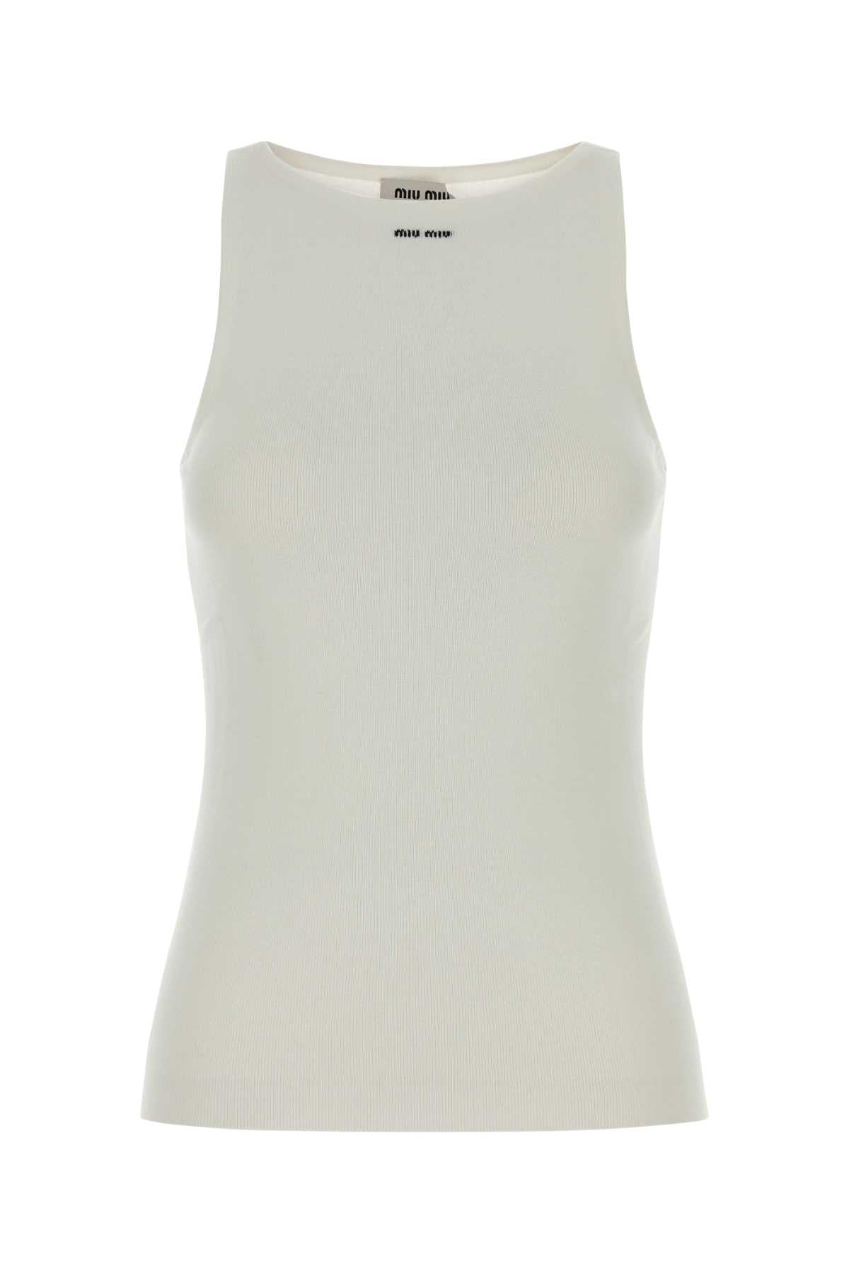 MIU MIU Cotton Tank Top for Women - FW25 Collection