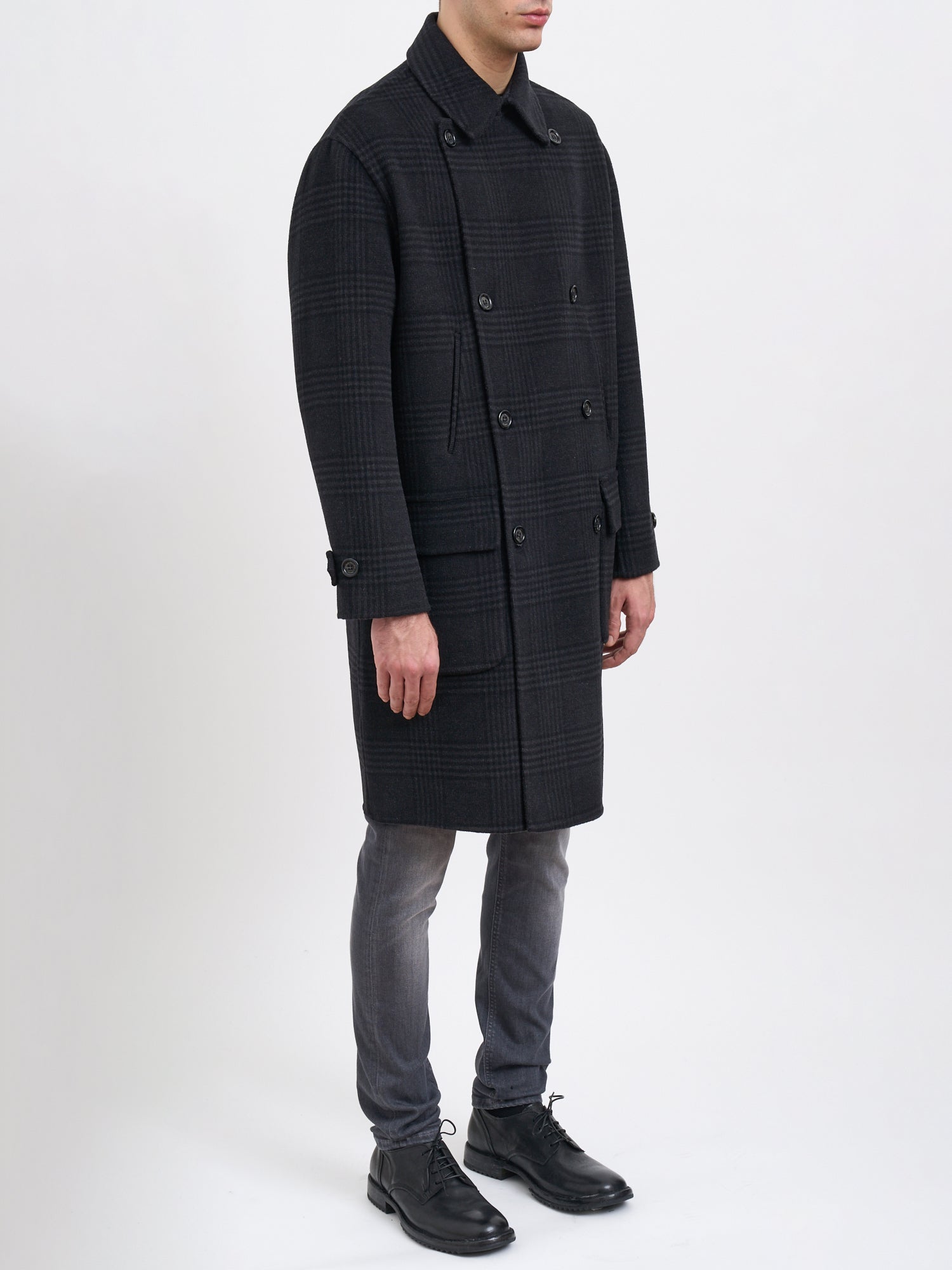 PAOLO PECORA Double-Breasted Wool Jacket - Size 48