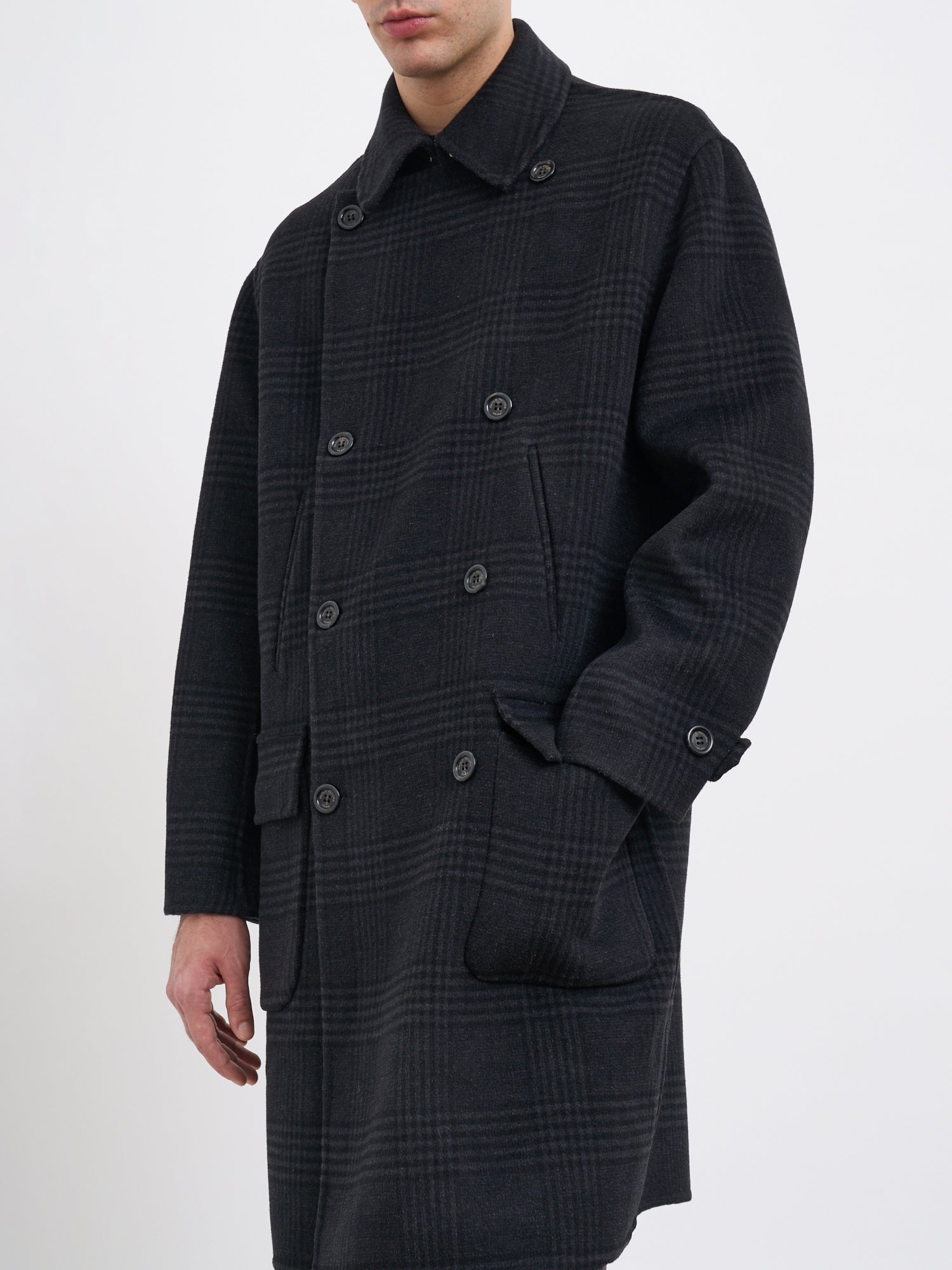 PAOLO PECORA Double-Breasted Wool Jacket - Size 48