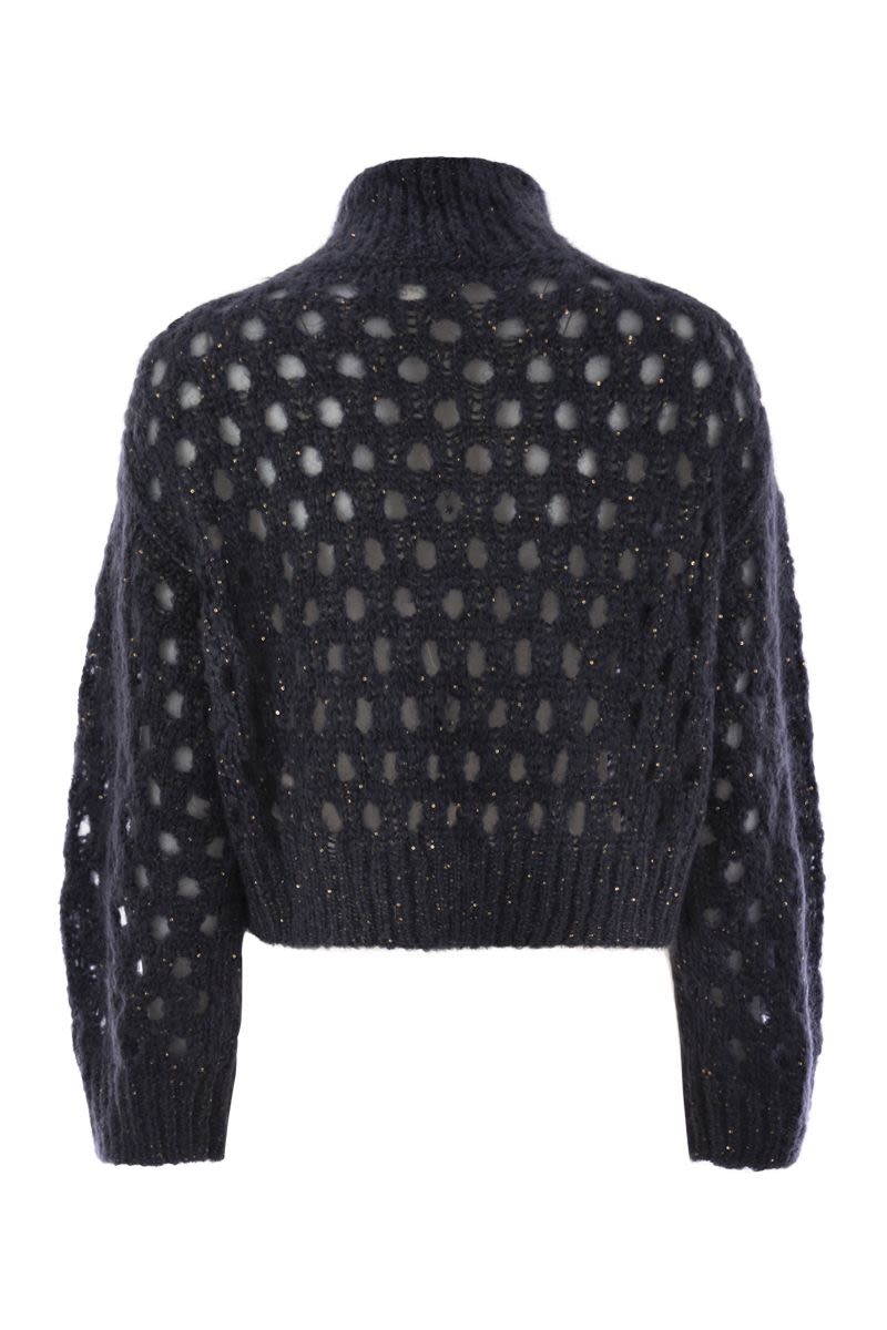 BRUNELLO CUCINELLI Dazzling Net Turtleneck Sweater - Women's