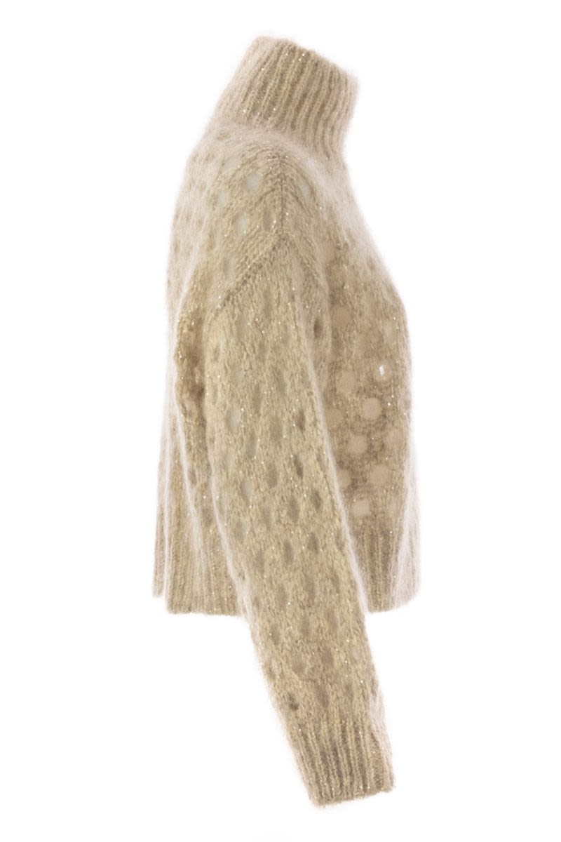 BRUNELLO CUCINELLI Dazzling Net Turtleneck Sweater