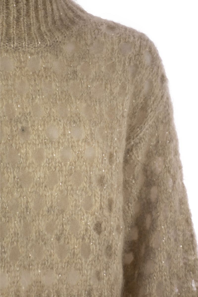 BRUNELLO CUCINELLI Dazzling Net Turtleneck Sweater