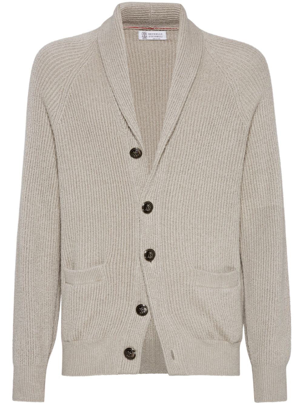 BRUNELLO CUCINELLI Buttoned Cotton Rib Cardigan for Men - Classic Style