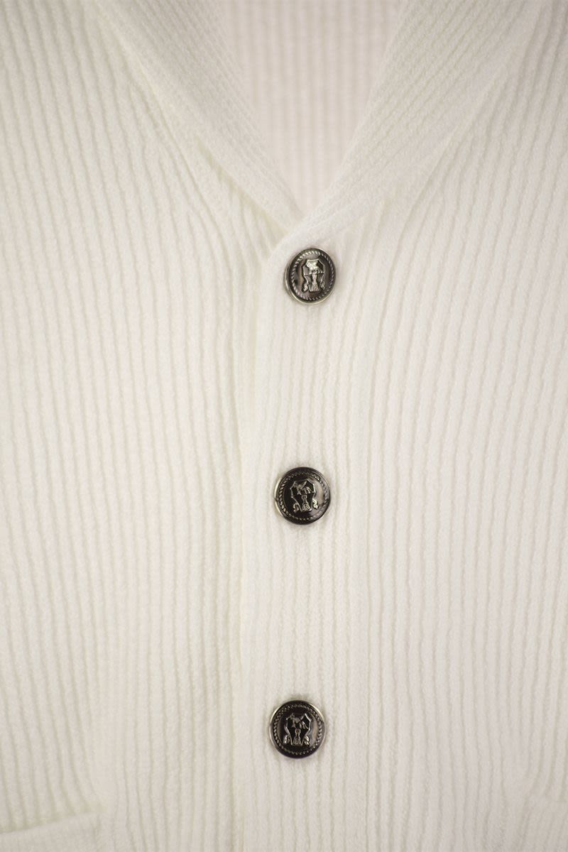 BRUNELLO CUCINELLI Buttoned Cotton Rib Cardigan for Men