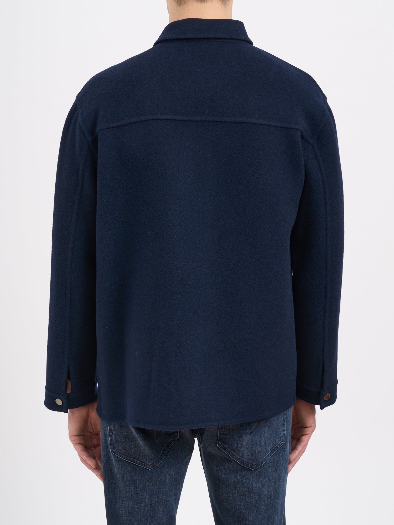 PAOLO PECORA Men's Wool Shirt Jacket - Size 48