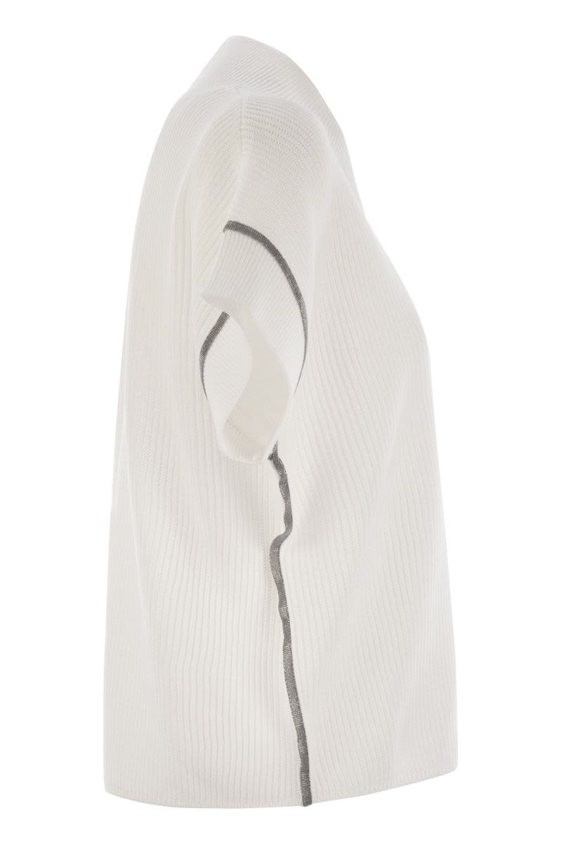 BRUNELLO CUCINELLI Short Sleeve V-Neck Sweater