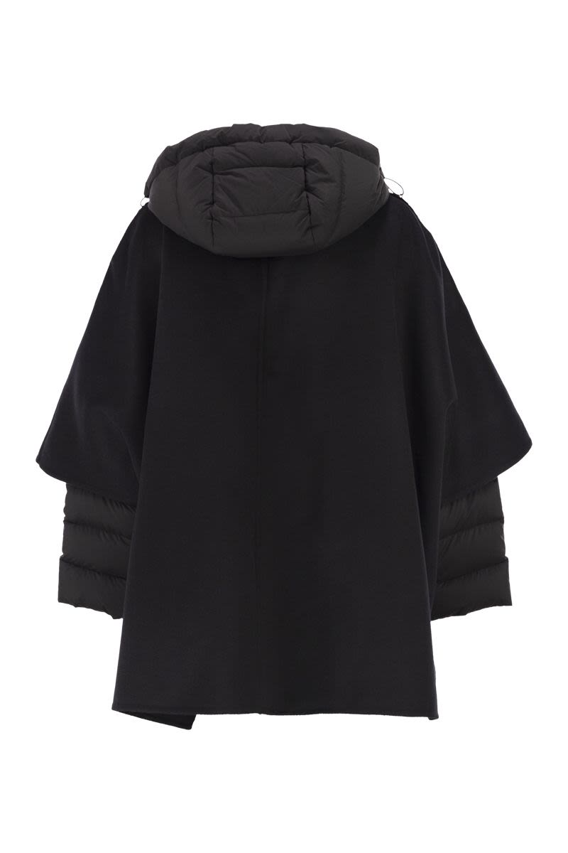 MOORER Elegant Cape-Style Sheepskin and Down Jacket