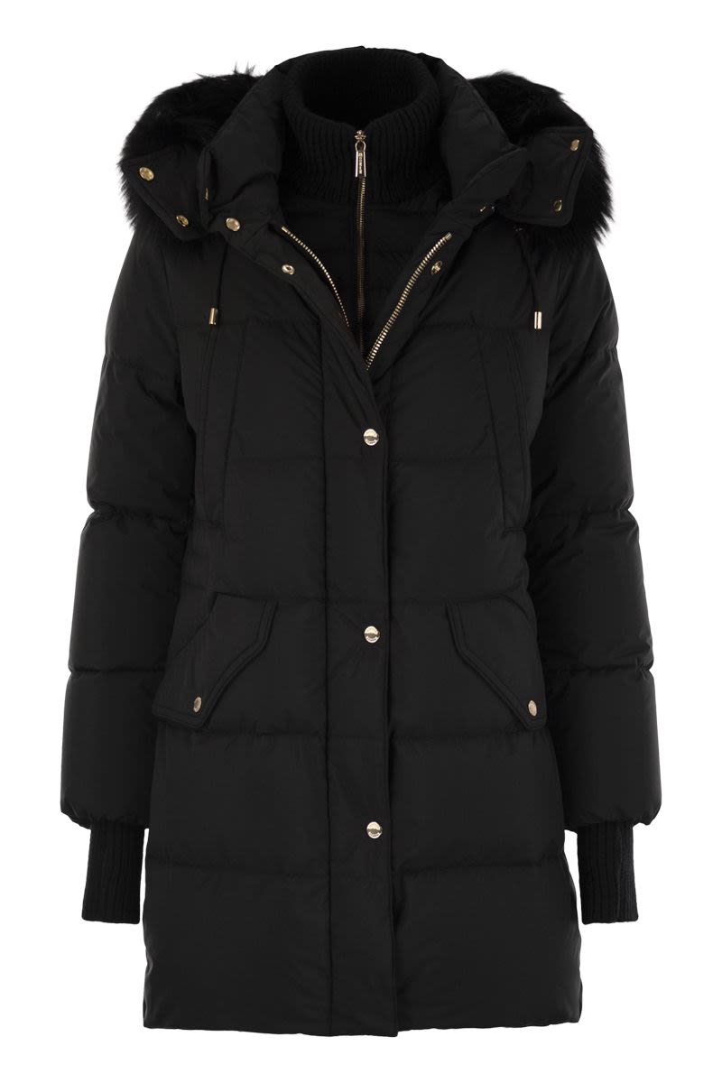 MOORER Long Down Jacket with Hood