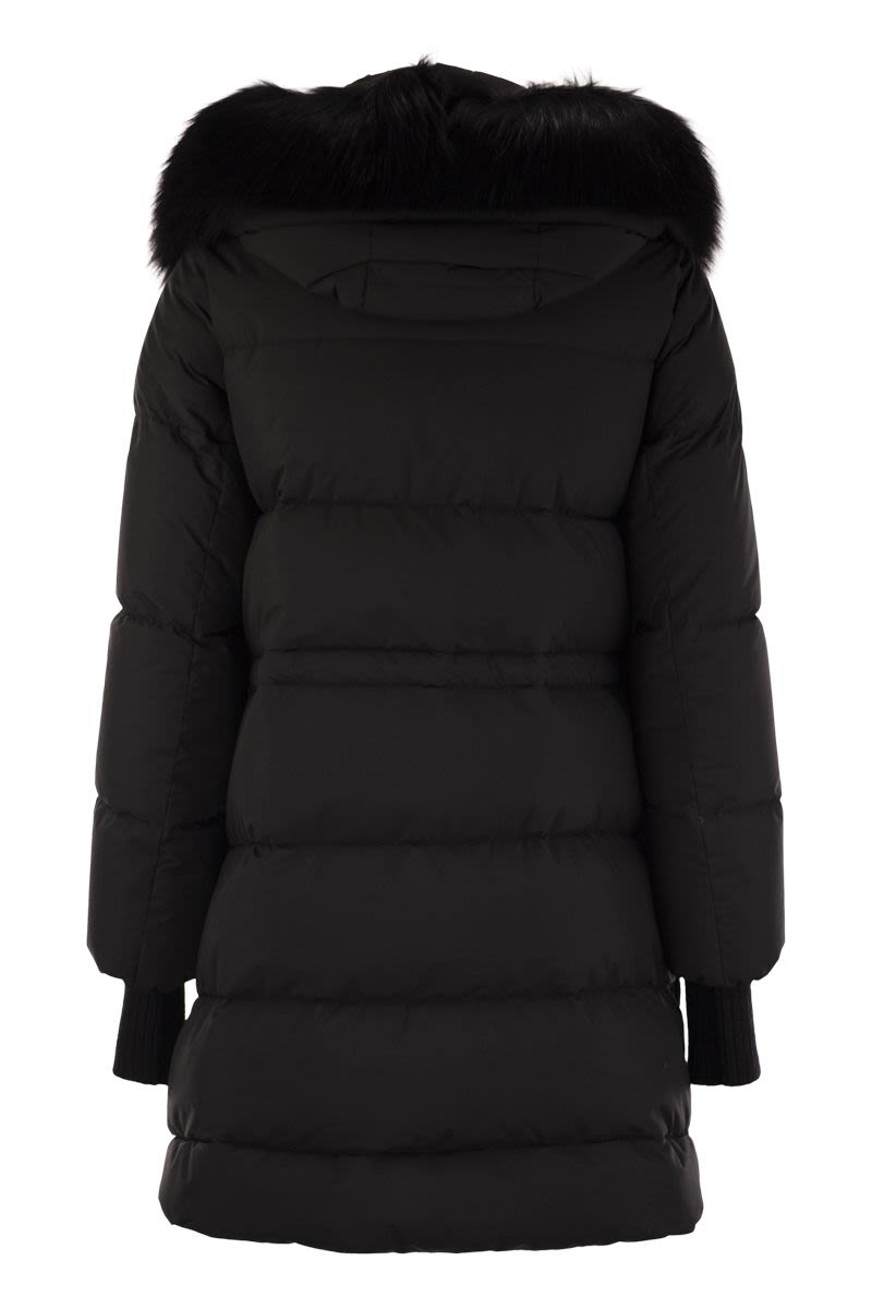 MOORER Long Down Jacket with Hood