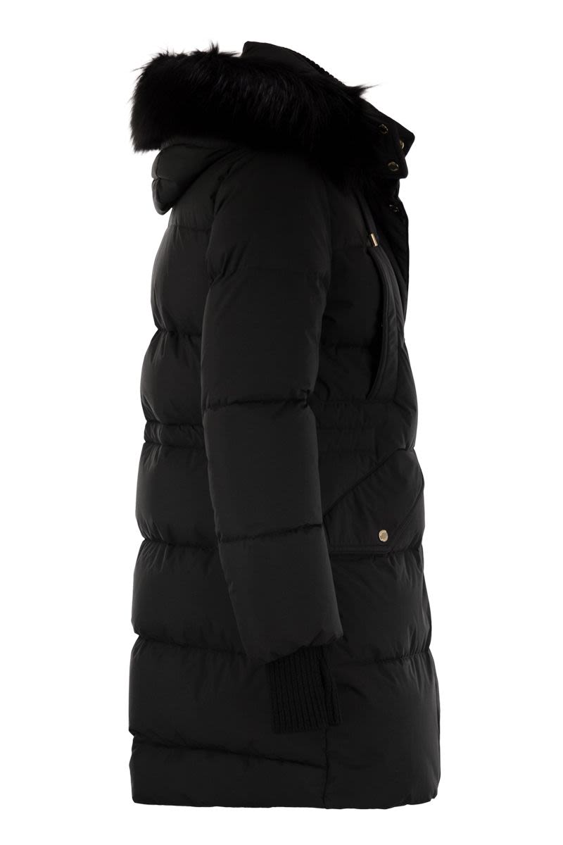 MOORER Long Down Jacket with Hood