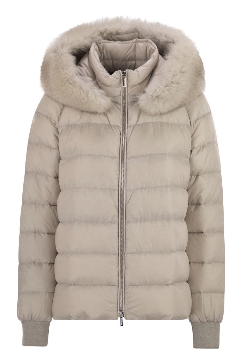 MOORER Versatile Mini Cape with Detachable Hooded Down Jacket