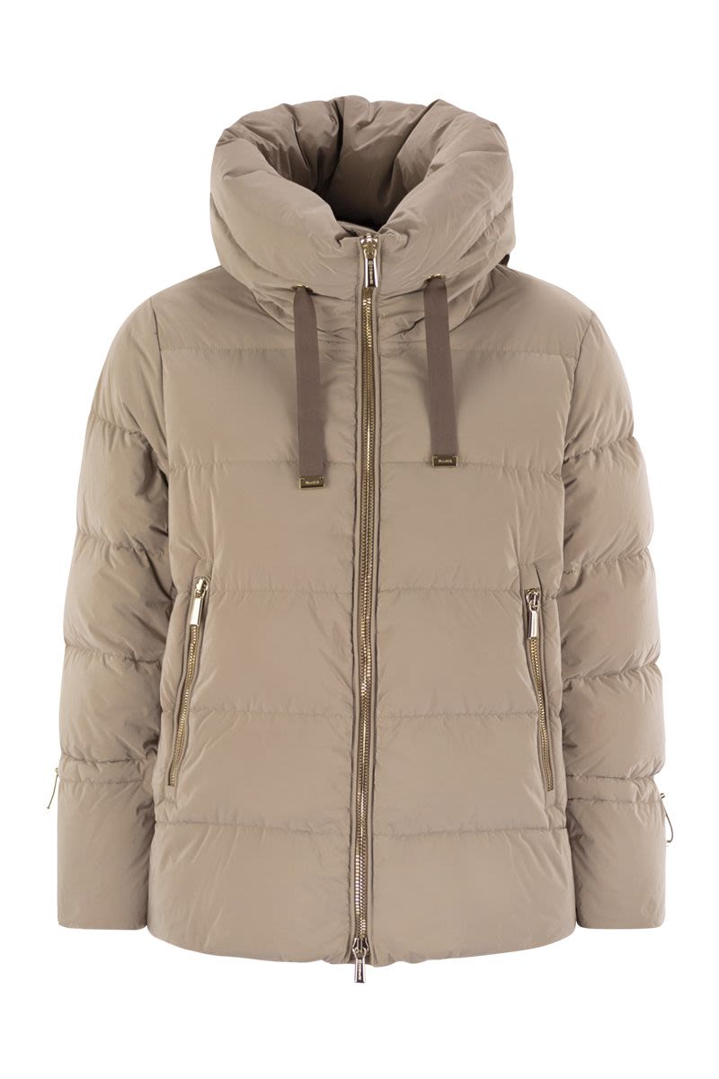 MOORER Hooded Down Jacket with Adjustable Features