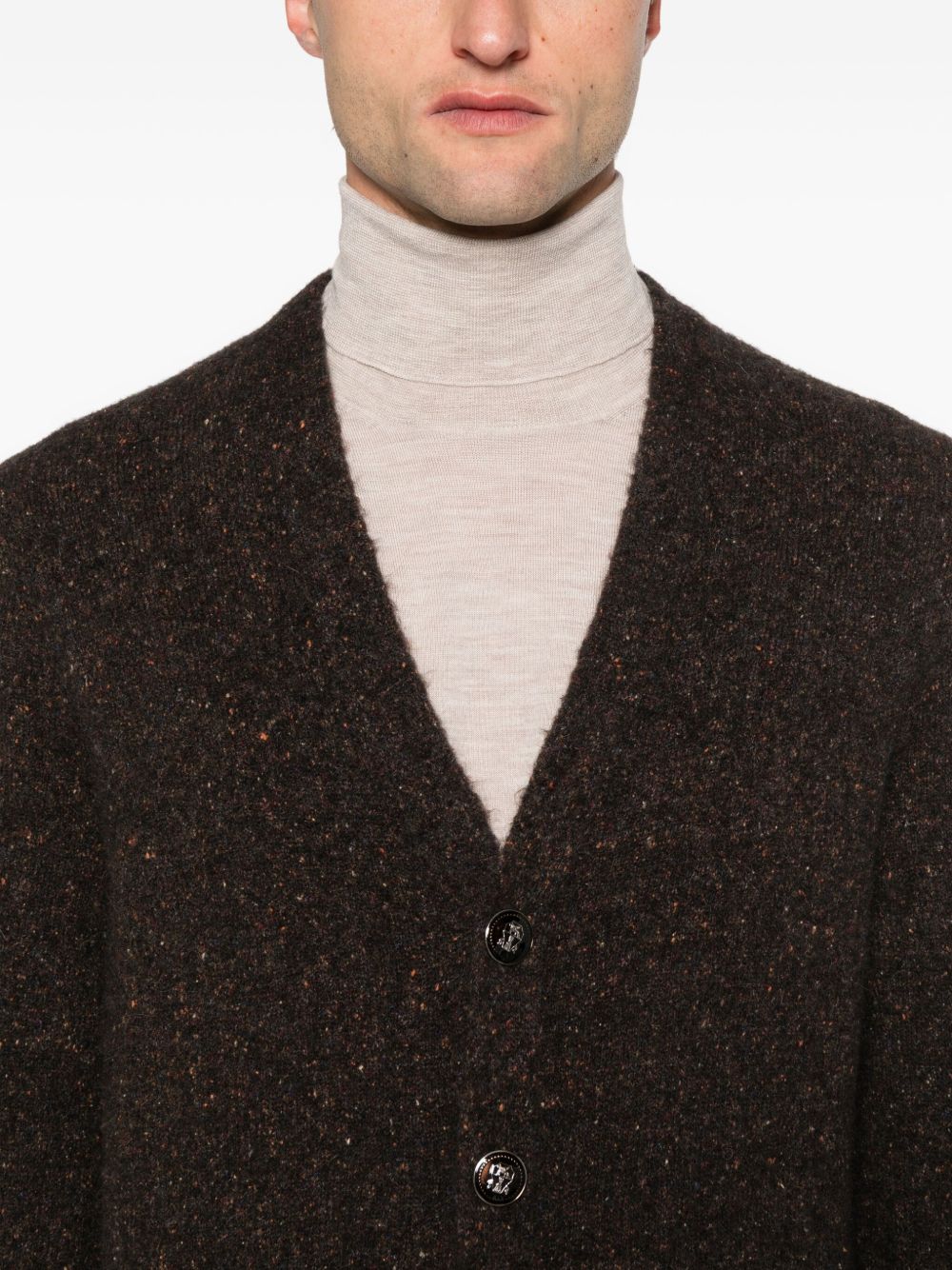 BRUNELLO CUCINELLI Classic Wool V-Necked Cardigan for Men
