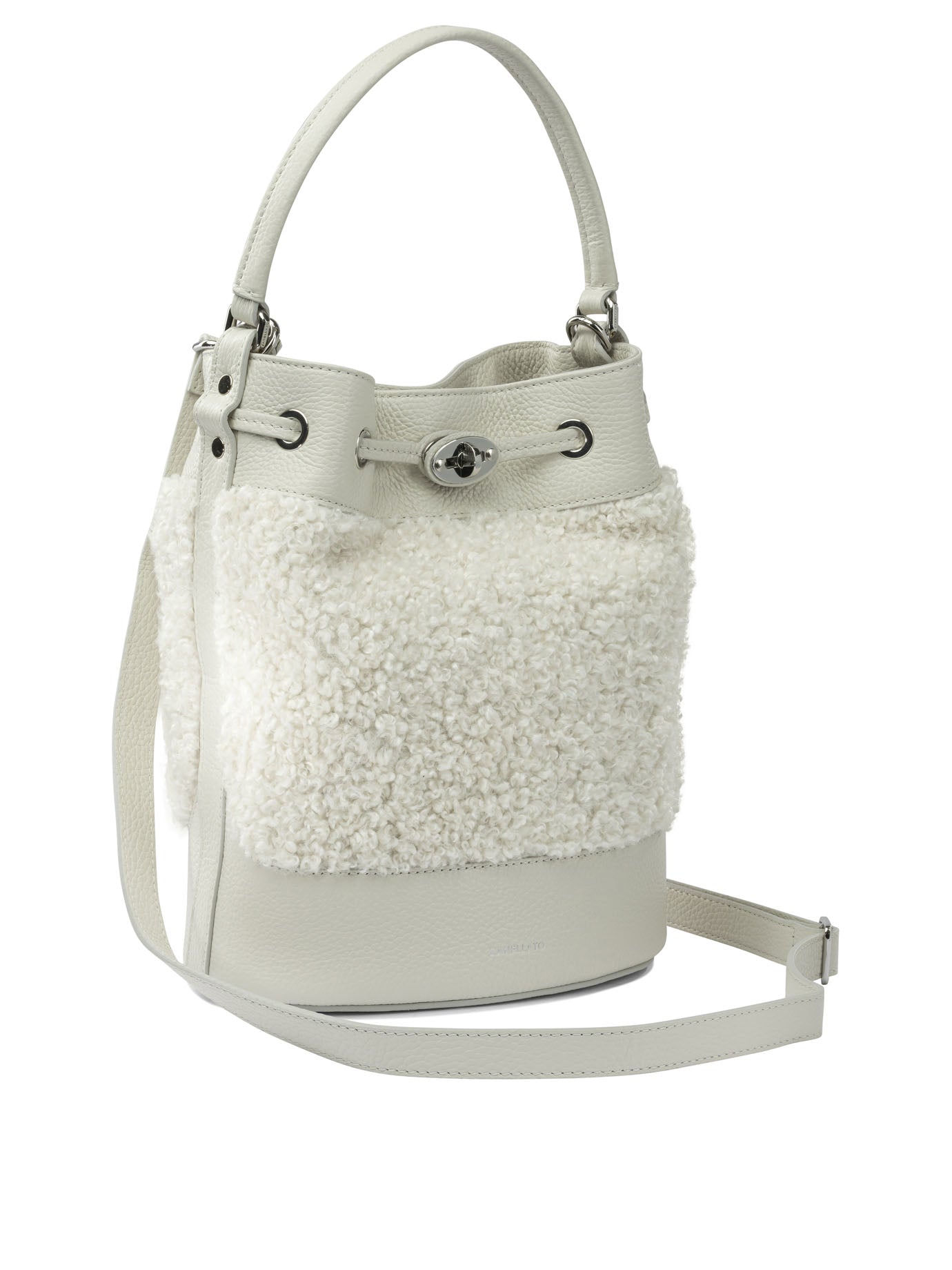 ZANELLATO Mini Handbag with Wool-Effect Weave and Leather Trim