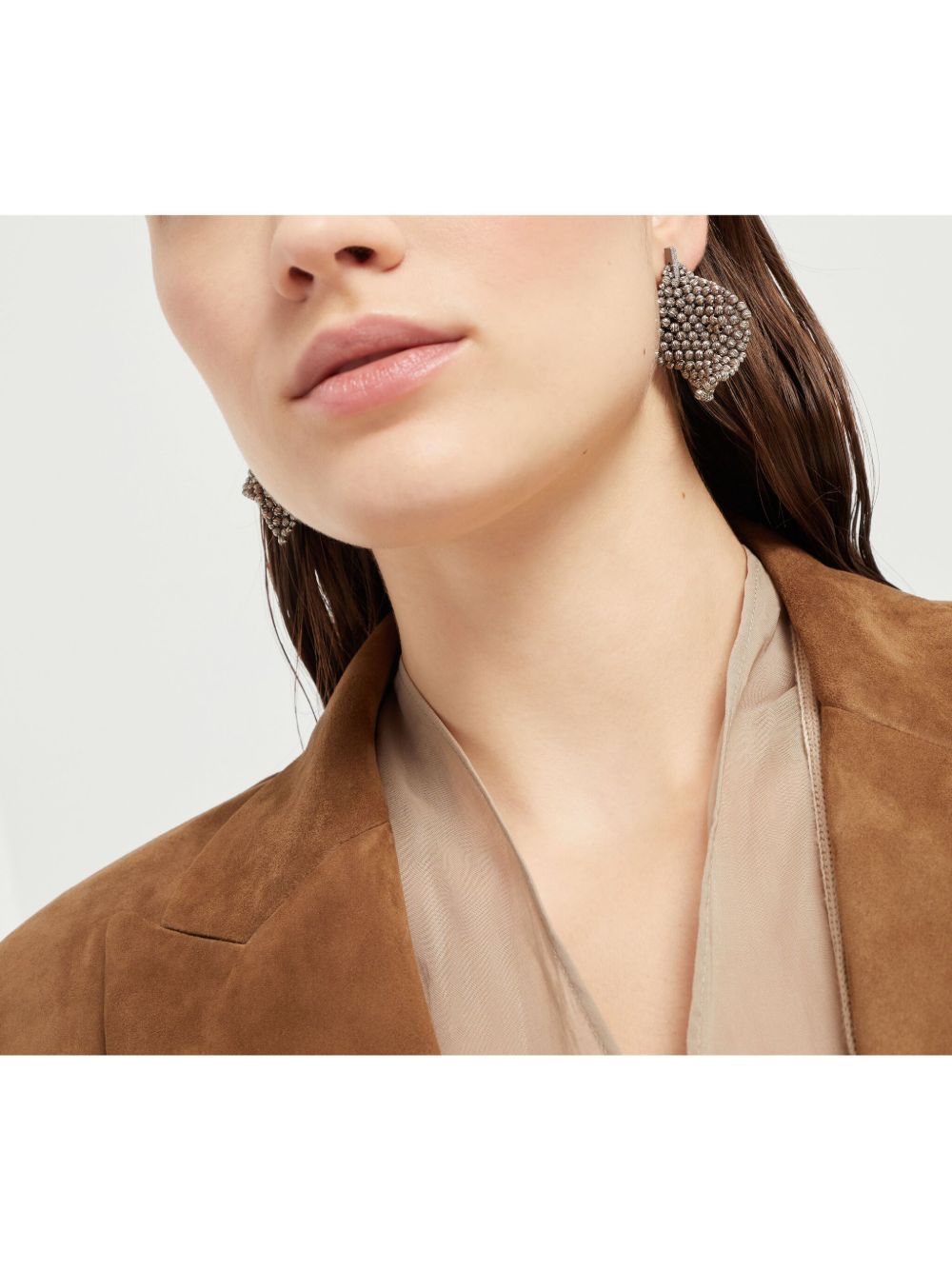 BRUNELLO CUCINELLI Sculptured Silver Earrings