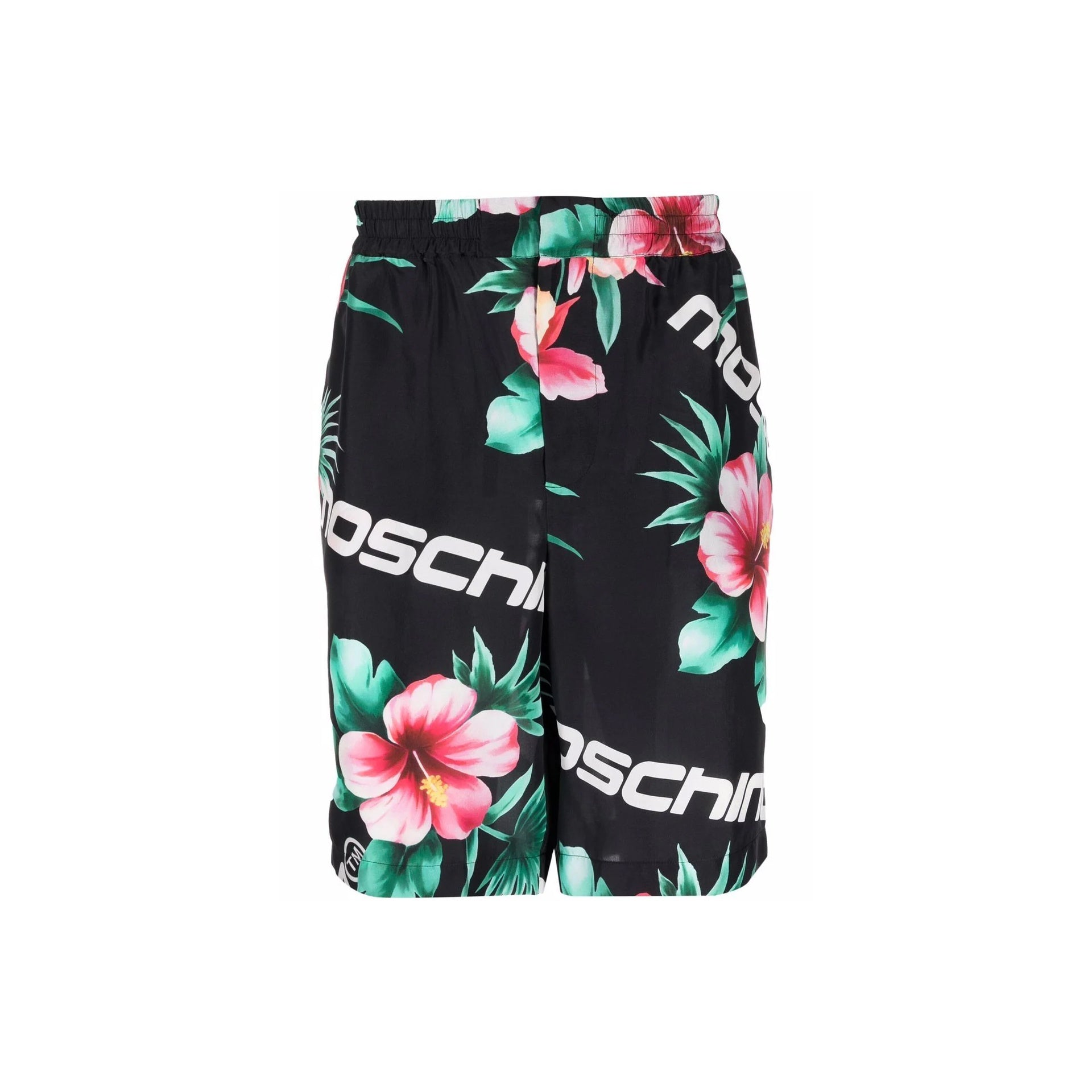MOSCHINO COUTURE Floral Print Silk Mini Shorts for Men