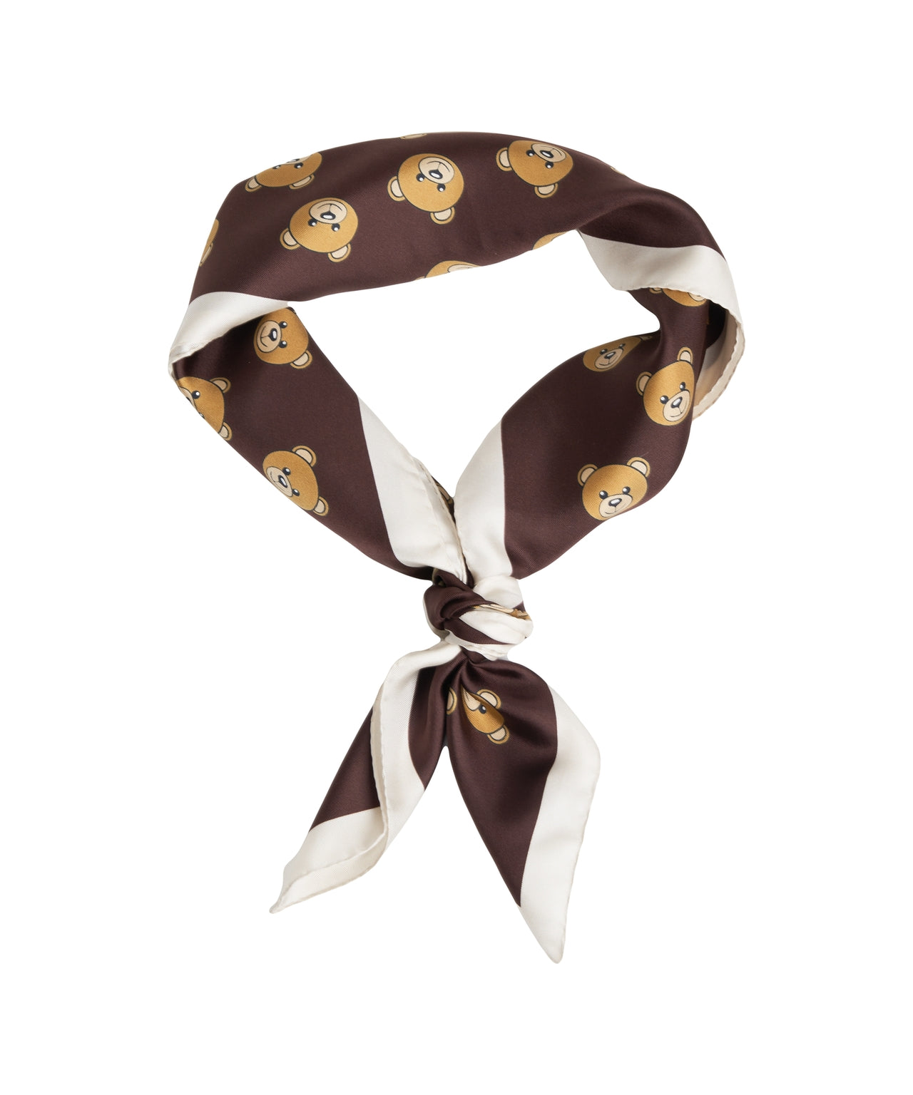 MOSCHINO Luxurious Silk Scarf with Distinctive Teddy Bear Design - 90 x 90 cm