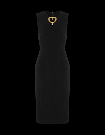 MOSCHINO Elegant Sleeveless Mini Dress with Heart-Shaped Neckline