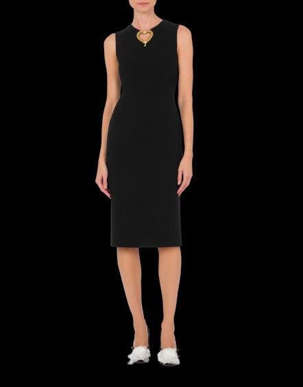 MOSCHINO Elegant Sleeveless Mini Dress with Heart-Shaped Neckline
