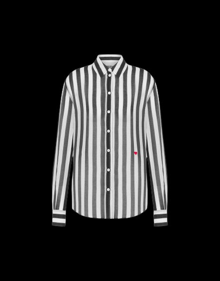 MOSCHINO Chic Striped Shirt with Heart Embroidery