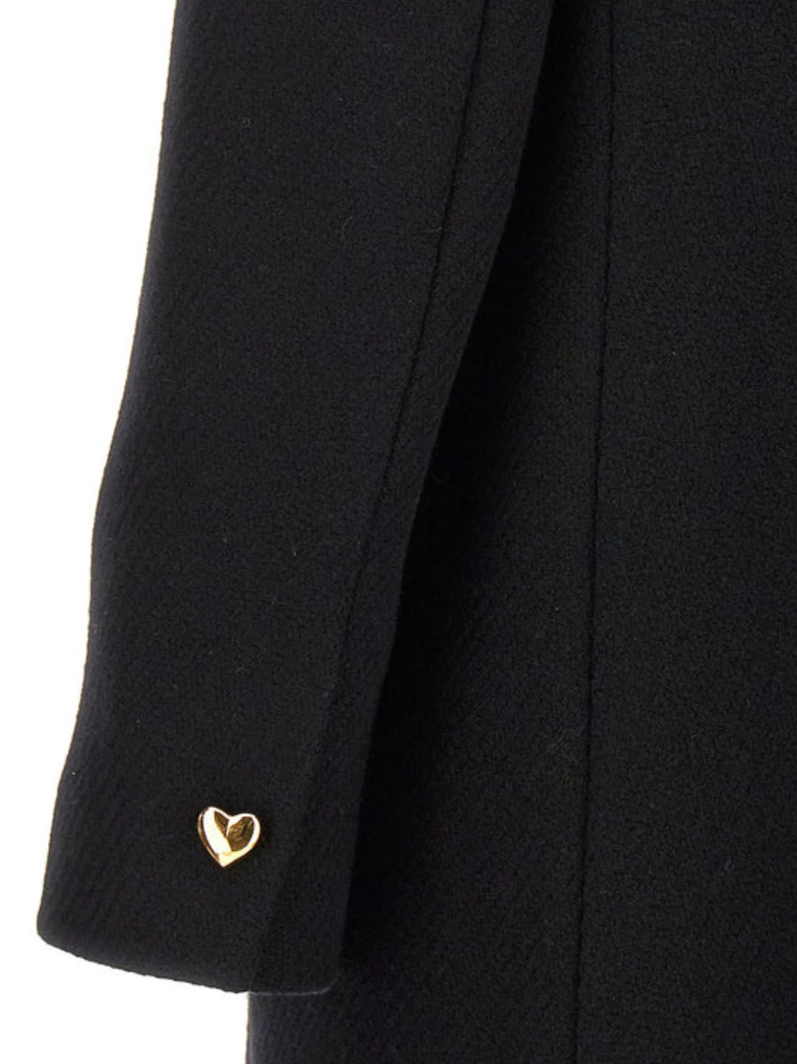 MOSCHINO Chic Women's Notched Lapel Jacket with Heart Buttons