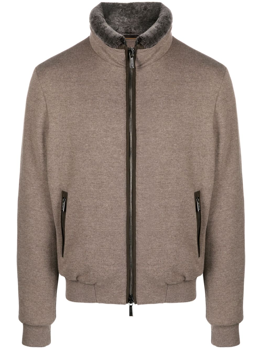 MOORER Quilted Goose Down Padded Bomber Jacket