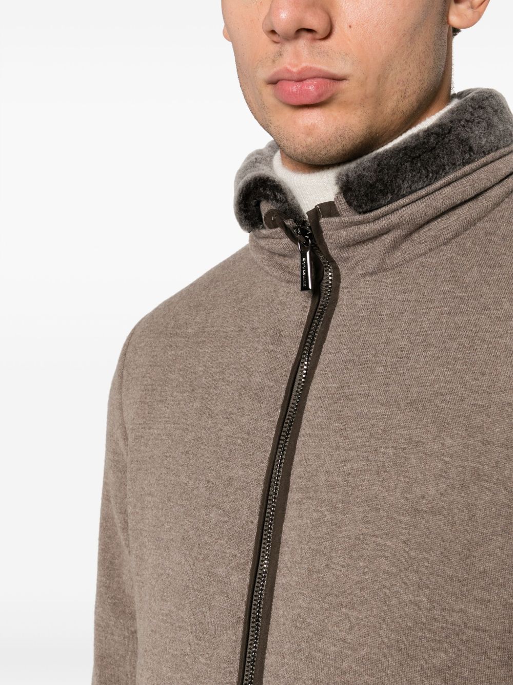 MOORER Quilted Goose Down Padded Bomber Jacket