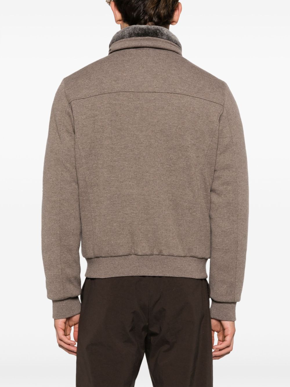 MOORER Quilted Goose Down Padded Bomber Jacket