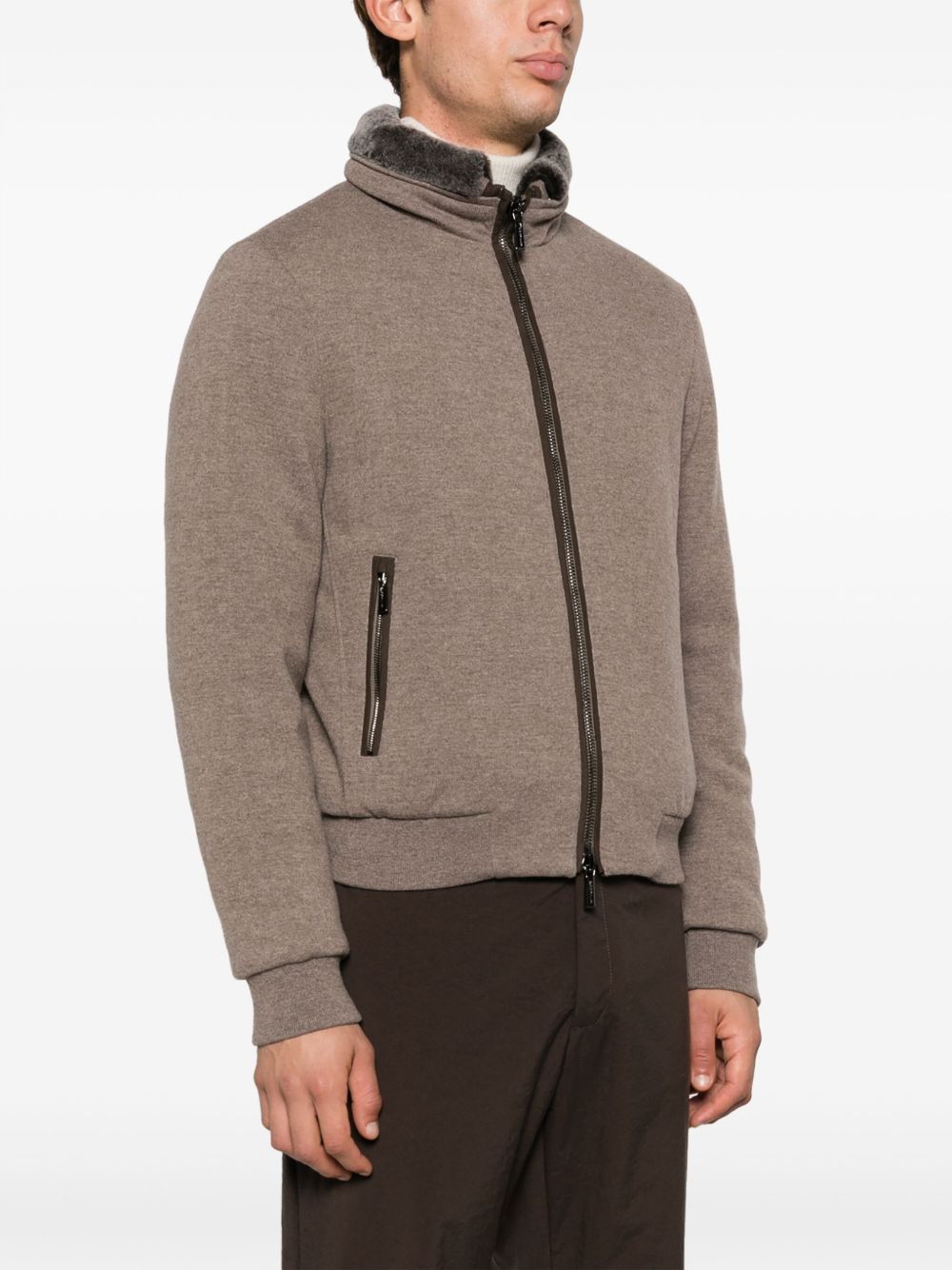 MOORER Quilted Goose Down Padded Bomber Jacket