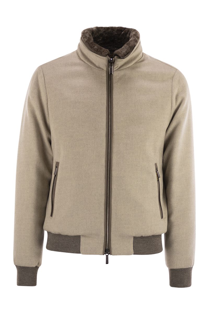 MOORER Men's Hybrid Padded Bomber Jacket