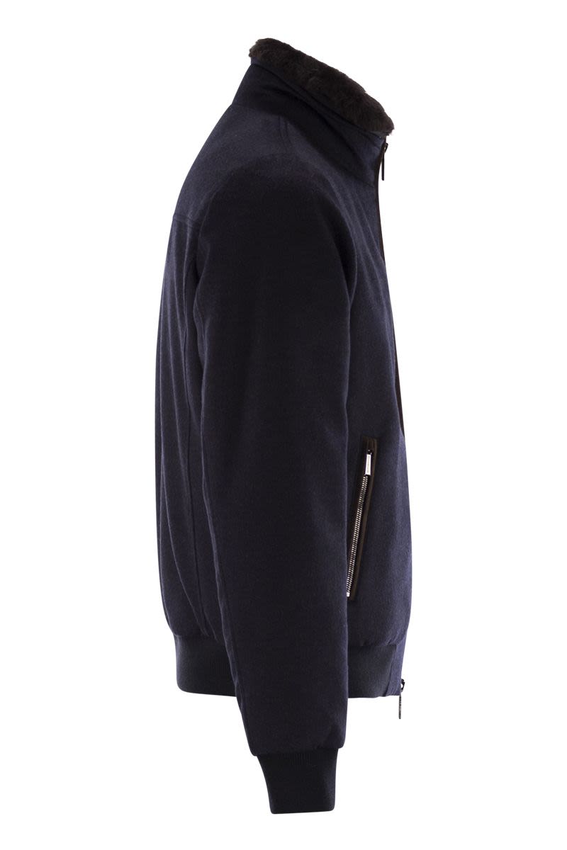 MOORER Men's Padded Bomber Jacket - Hybrid Wool & Cashmere