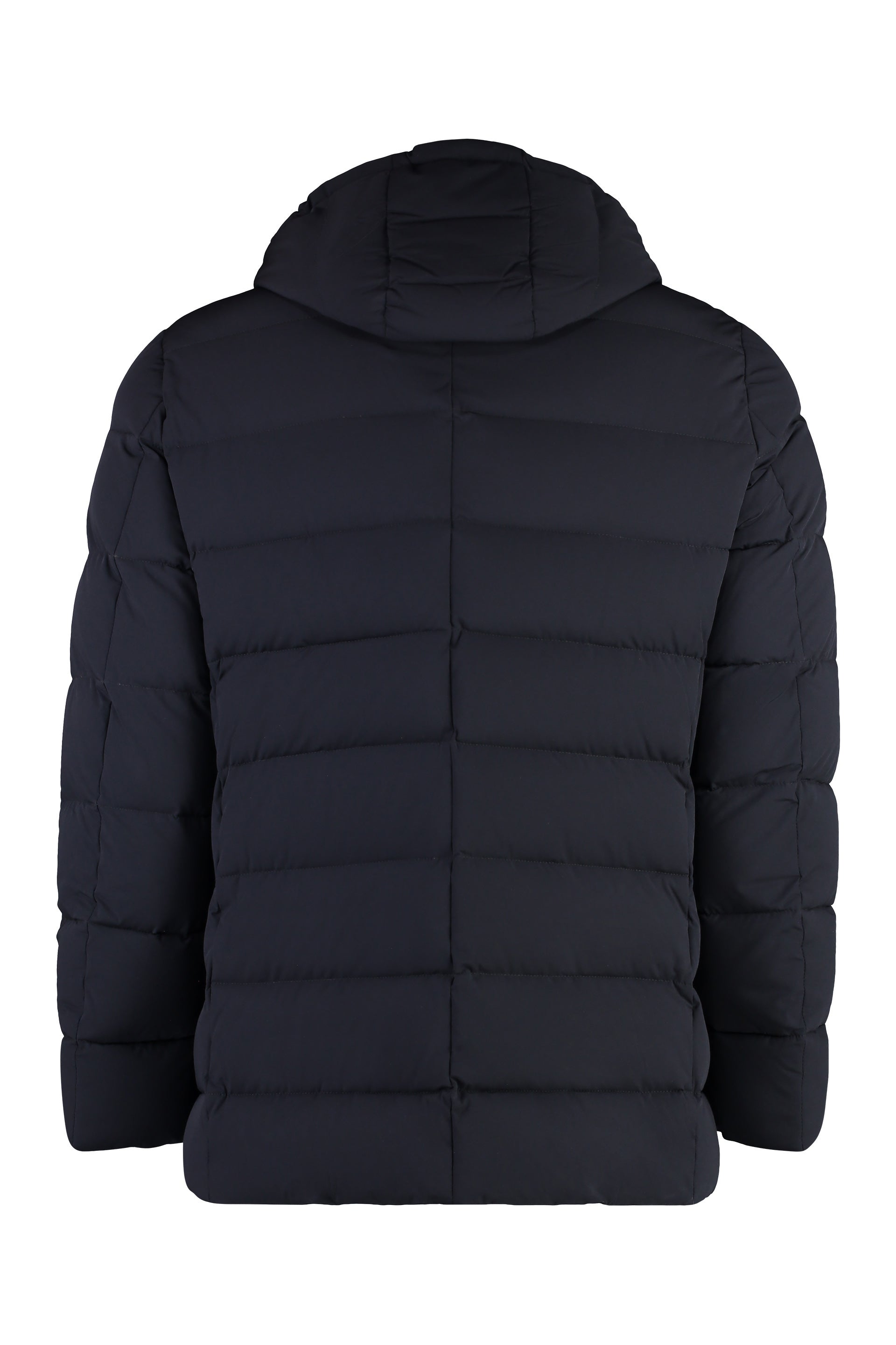 MOORER Men's Double-Breasted Hooded Nylon Down Jacket