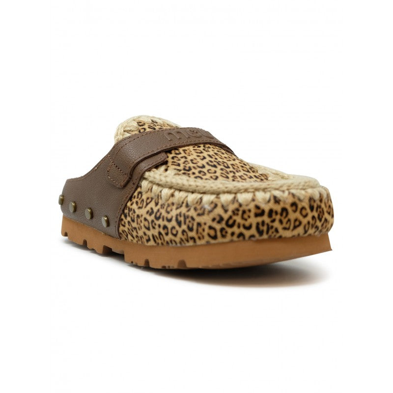 MOU Winter Bio Ponyskin Leather Wool Rubber Clog