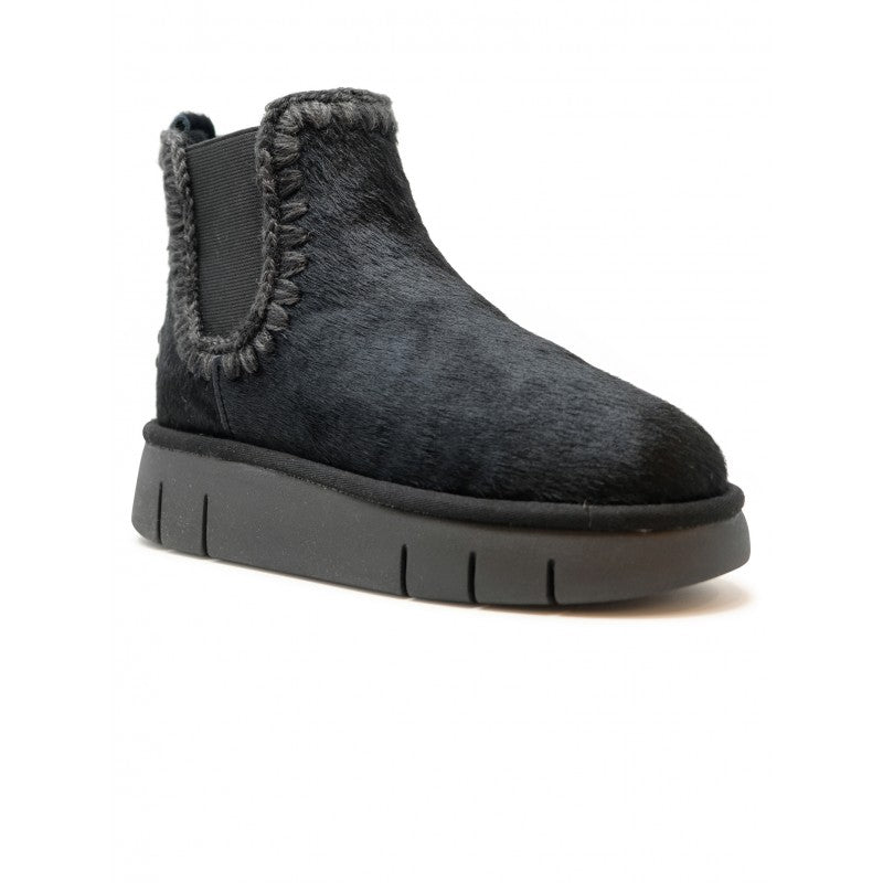 MOU Luxury Ponyskin Ankle Chelsea Boots