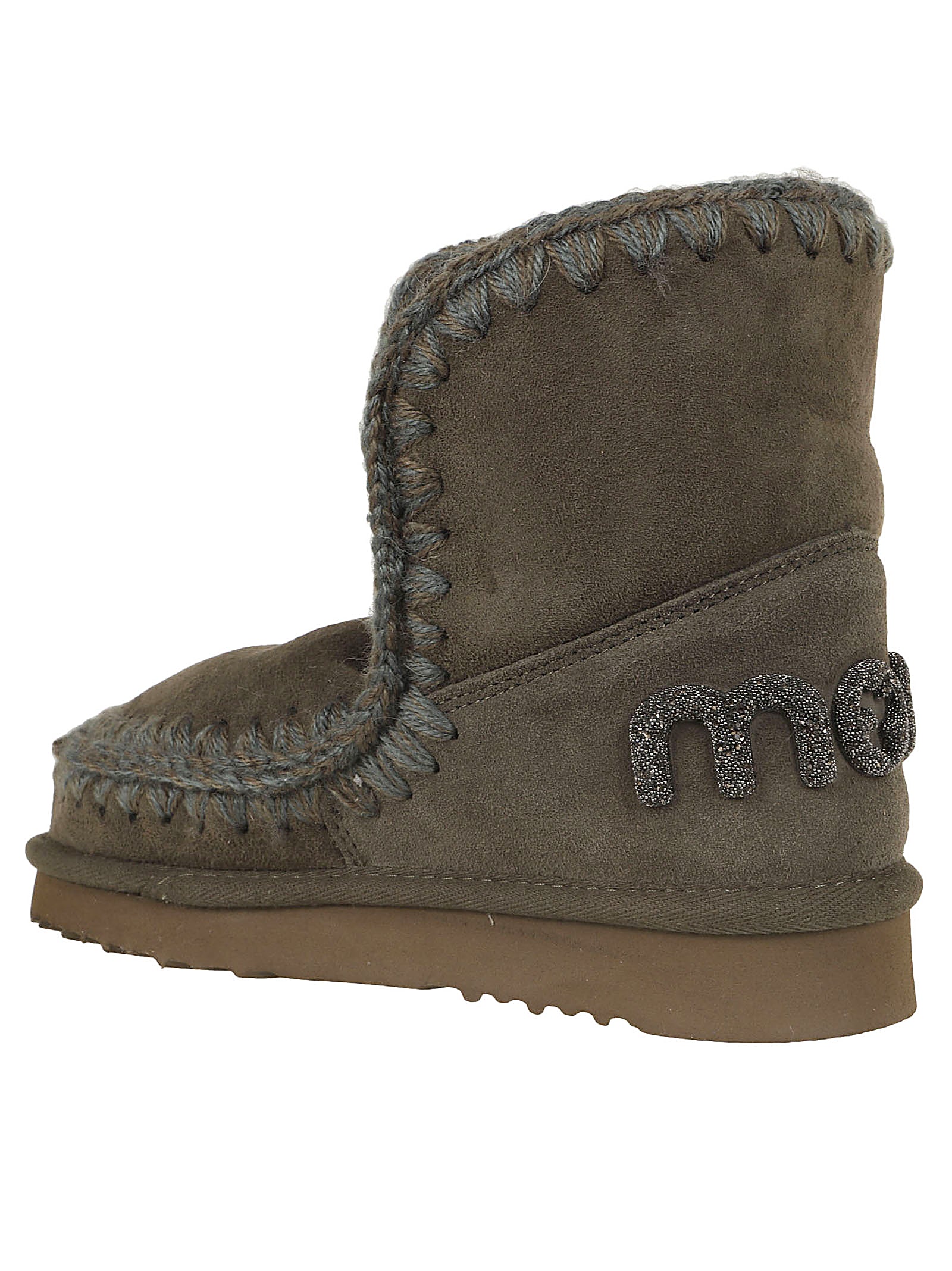 MOU Ankle Boots with Wool Stitching - 18cm Shaft
