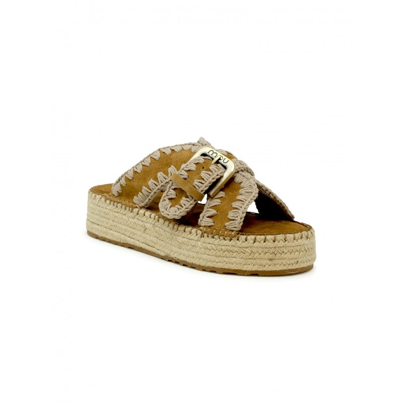 MOU Chic Suede Jute Sandals for Women - Ideal for Spring & Summer