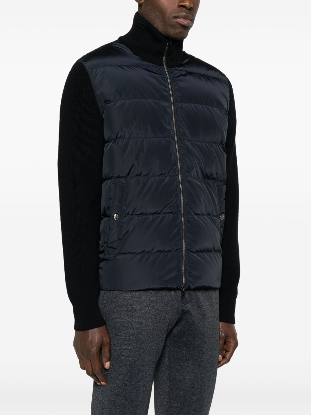 HERNO Men's FW25 Padded Wool Cardigan