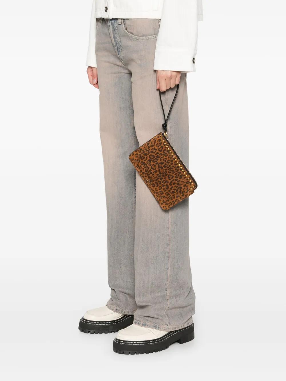 ISABEL MARANT Leopard Print Mini Pouch Handbag