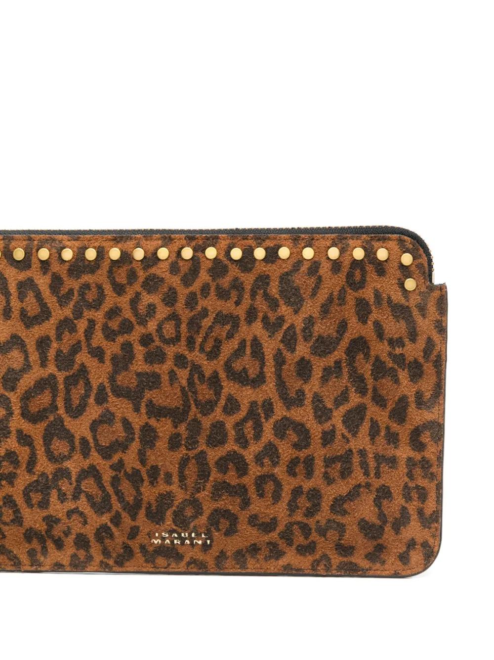 ISABEL MARANT Leopard Print Mini Pouch Handbag
