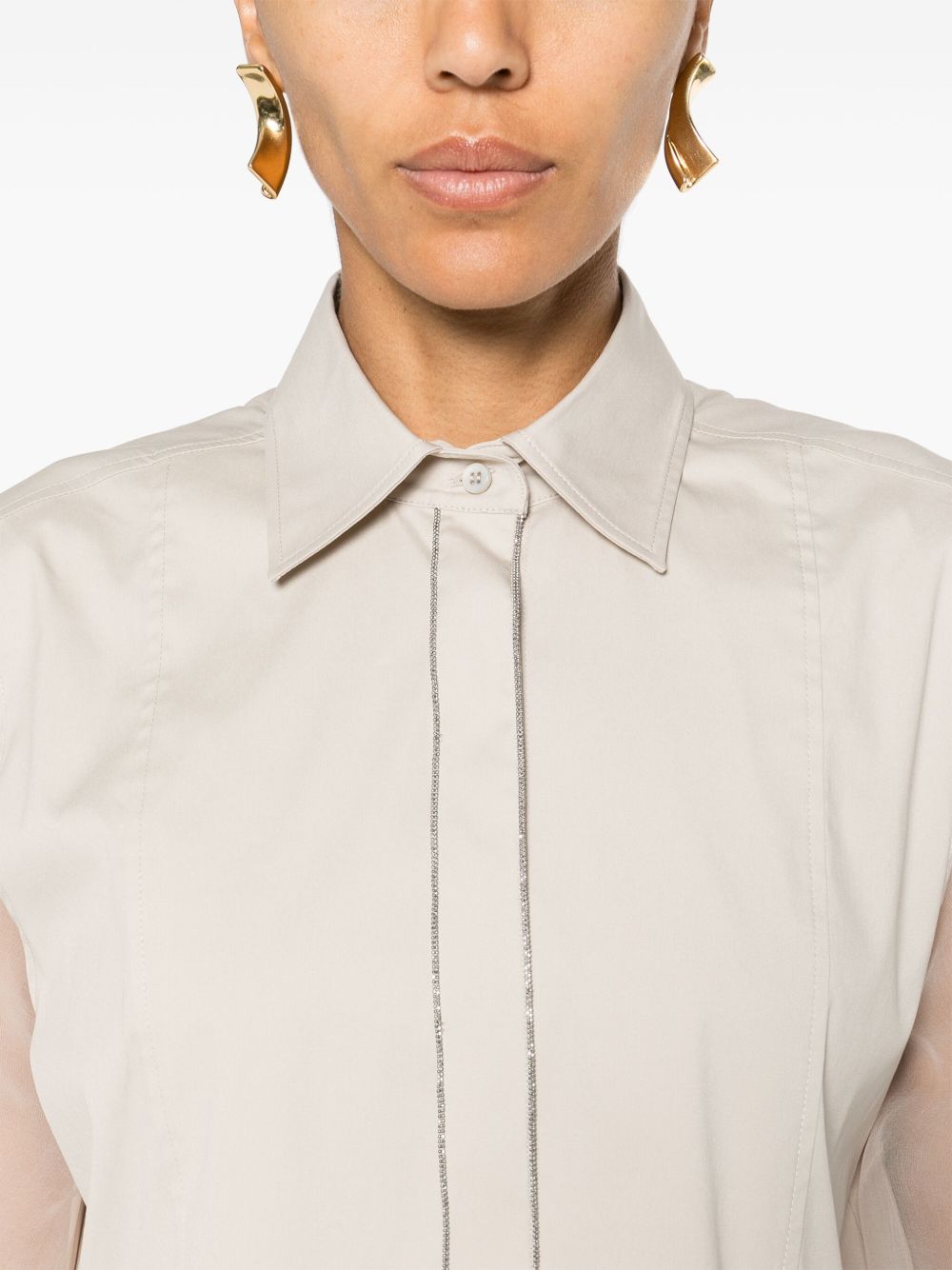BRUNELLO CUCINELLI Cotton Blend and Silk Shirt for Women