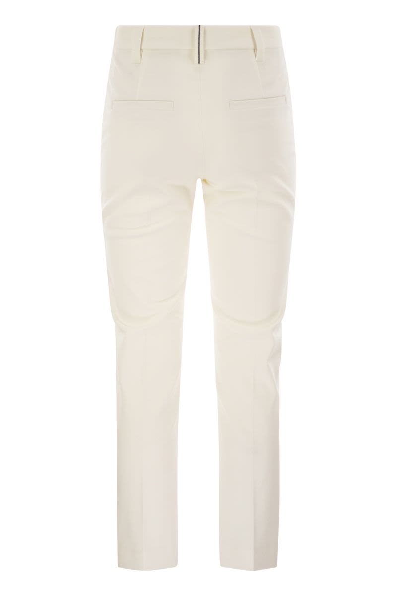 BRUNELLO CUCINELLI High-Waist Cigarette Trousers in Stretch Cotton
