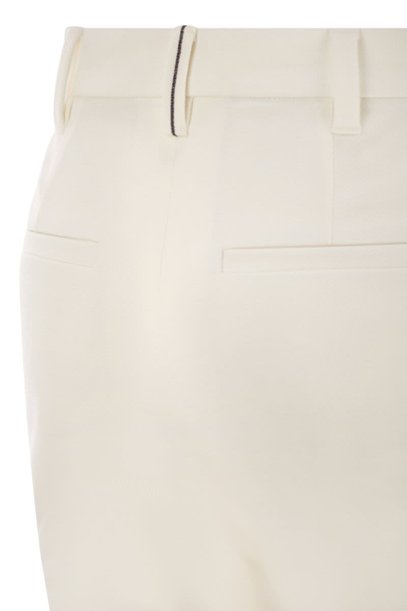 BRUNELLO CUCINELLI High-Waist Cigarette Trousers in Stretch Cotton
