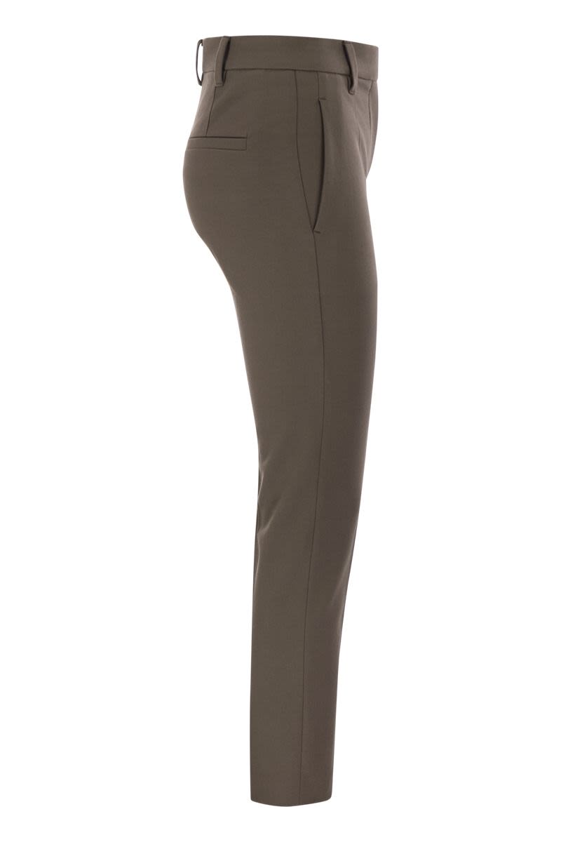 BRUNELLO CUCINELLI High-Waist Cigarette Trousers in Stretch Cotton