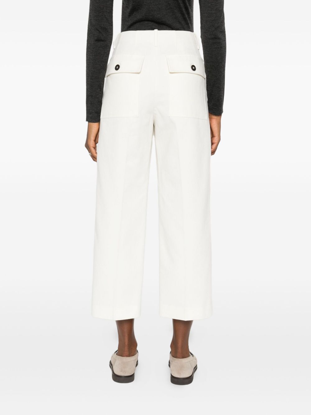 BRUNELLO CUCINELLI Cotton Blend Pleated Cropped Trousers - FW25 Edition