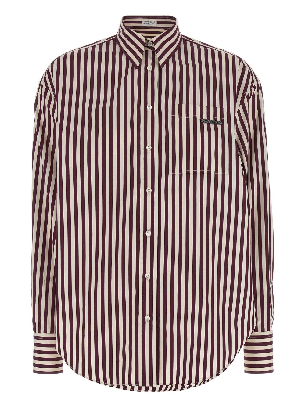 BRUNELLO CUCINELLI Striped Cotton Shirt with Shiny Detail (FW25)