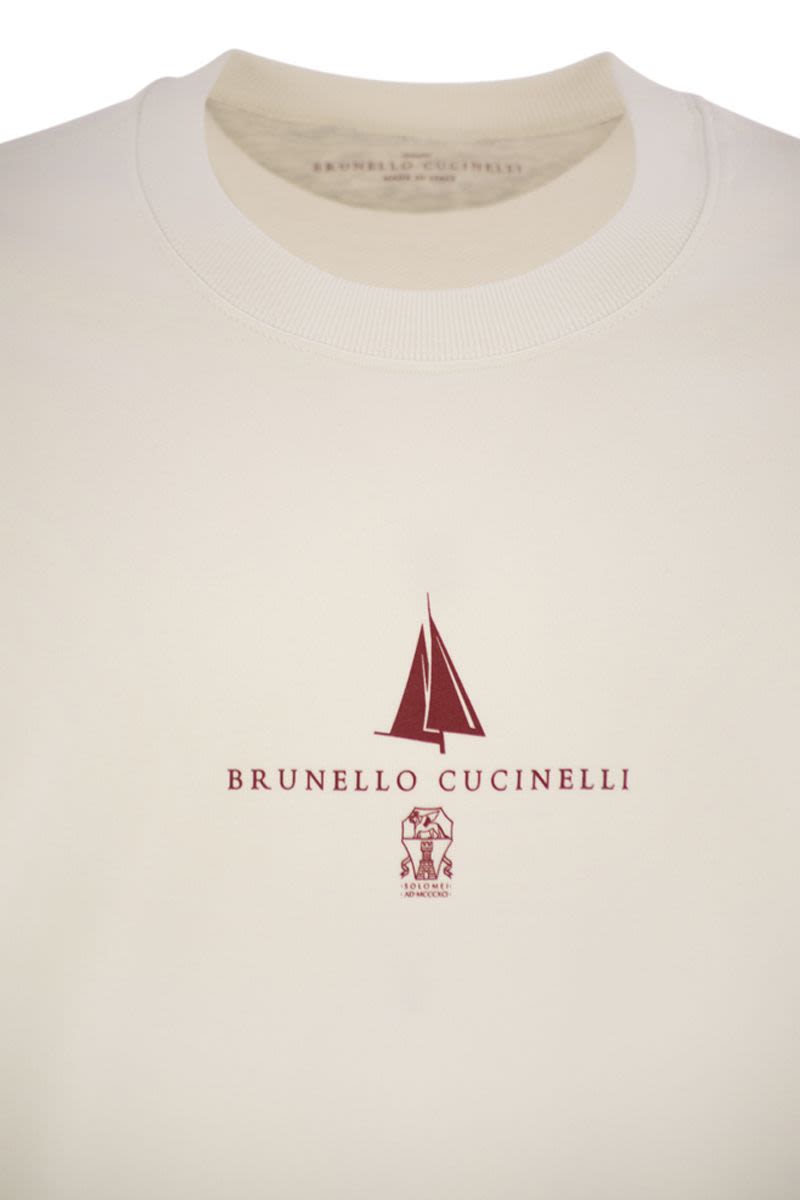 BRUNELLO CUCINELLI Printed Techno Cotton Fleece Topwear - Regular Fit