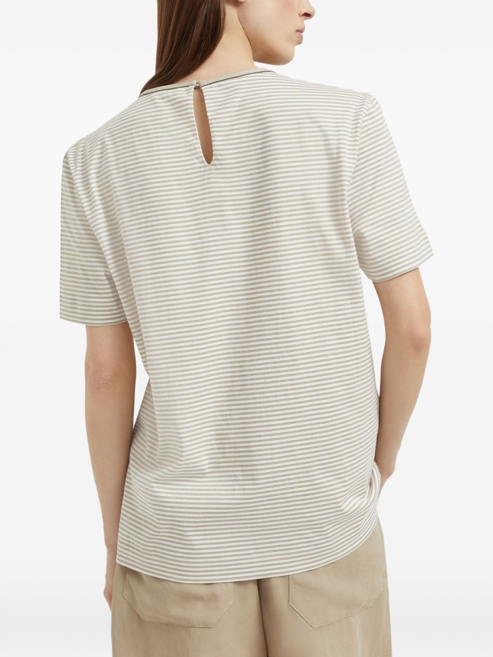 BRUNELLO CUCINELLI Cotton T-Shirt with Shiny Details