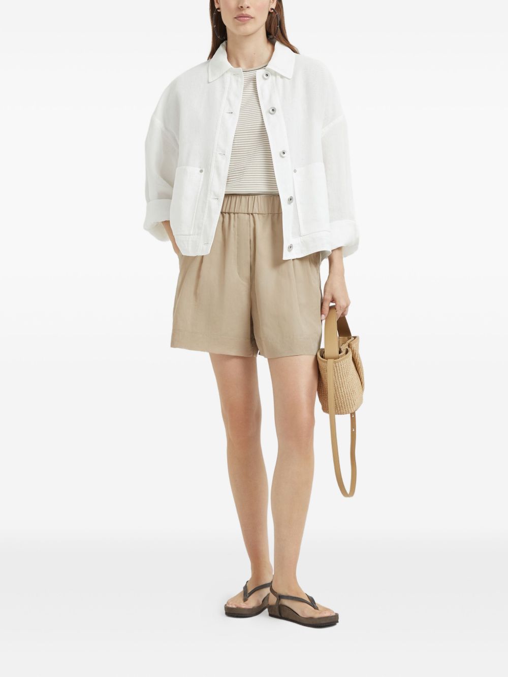 BRUNELLO CUCINELLI Cotton T-Shirt with Shiny Details