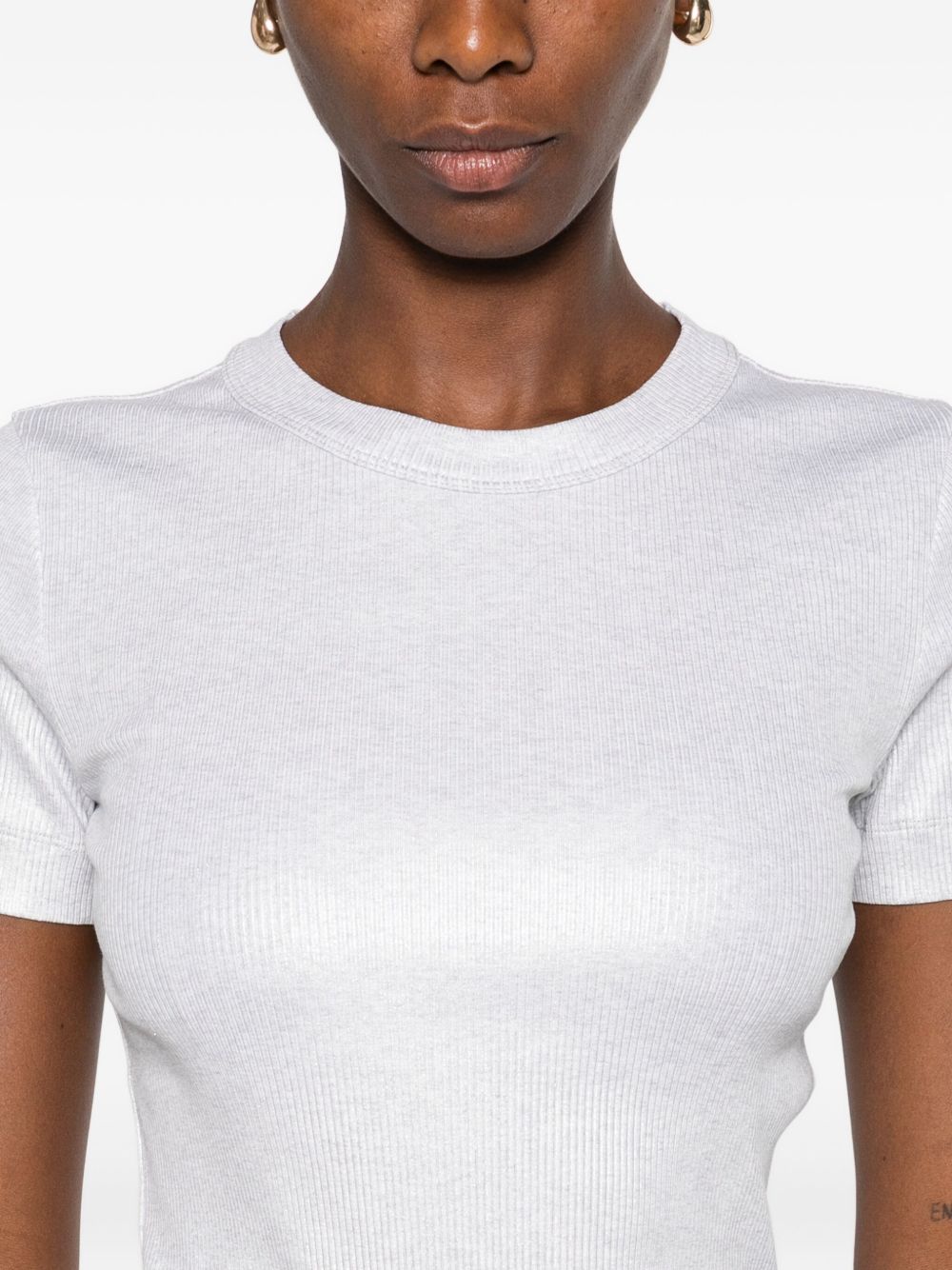 BRUNELLO CUCINELLI Cotton T-Shirt with Ribbed Texture for Women - FW25